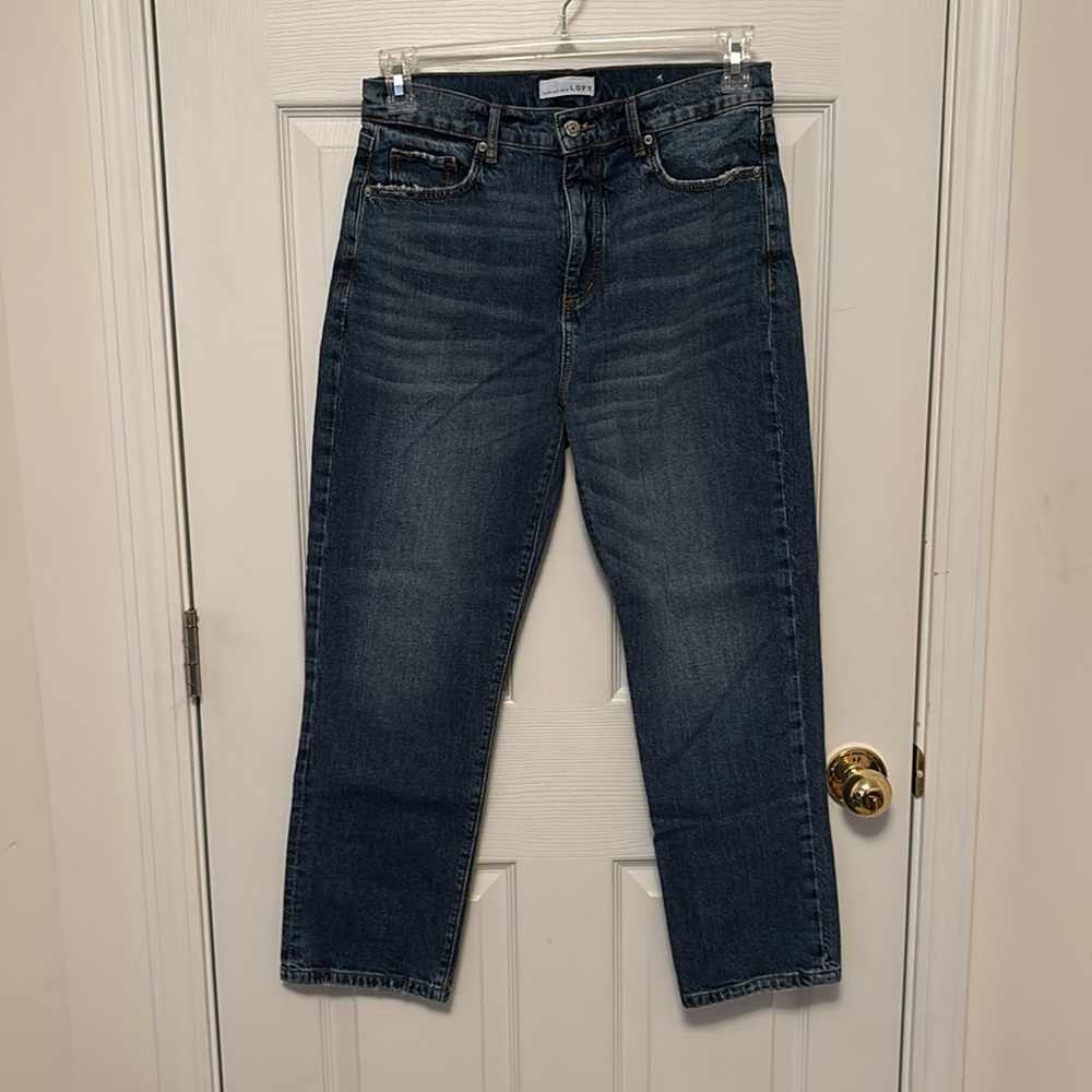Loft Dark Wash Straight Crop Jeans Women’s Size 6 - 26” Inseam
